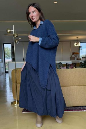  Big Softie Super Slant Knit Jumper Denim