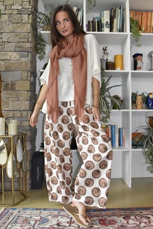 Bloc Spot Wide Barrel Pant Calico & Chocolate