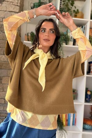 Bobby Mesh Layering Top Argyle B Lemon