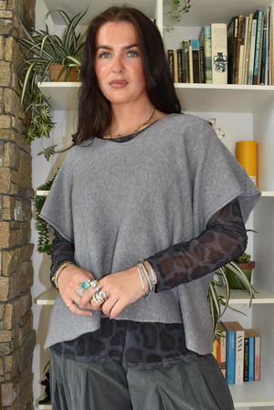 Bobby Mesh Layering Top Aliyah Leopard Charcoal 