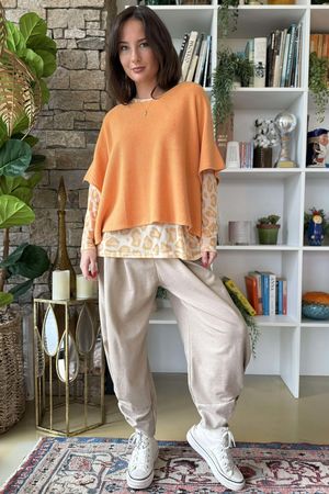 Bobby Mesh Layering Top Leopard Soft Ochre /8=