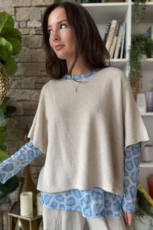 Bobby Mesh Layering Top Leopard Sky /1=