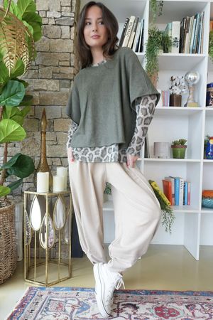 Bobby Mesh Layering Top Leopard Soft Khaki /7=