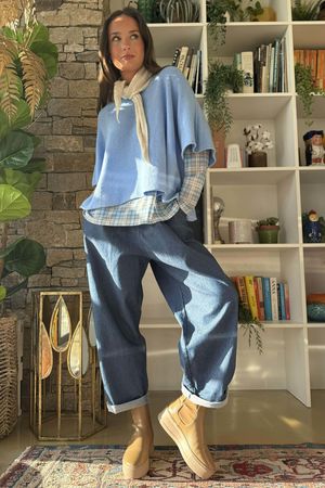 Bobby Mesh Layering Top Nevis Plaid Sky