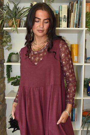 Bobby Mesh Layering Top Sana Leopard Aubergine