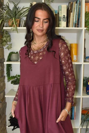 Bobby Mesh Layering Top Sana Leopard Aubergine