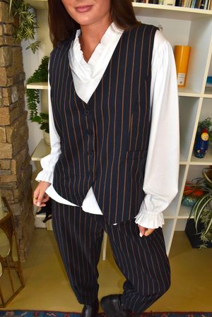 Burlington Stretch Waistcoat Navy
