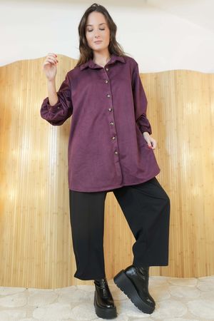 Carina Suedette Shirt Damson /11=