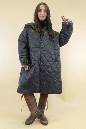 Chester Hooded Long Padded Coat Black 