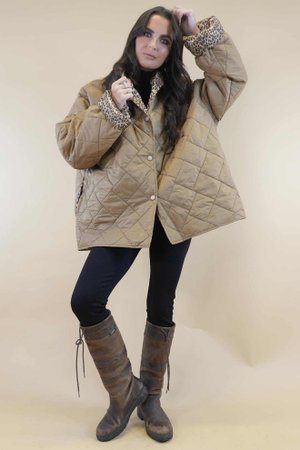 Chester Hooded Short Padded Coat Camel 