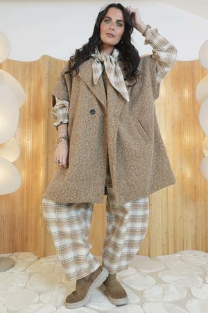 Claudia Cap Sleeve Coat Camel 