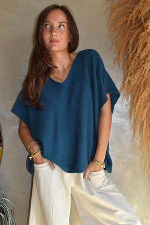 Conrad Cap Sleeve Tank Dark Teal