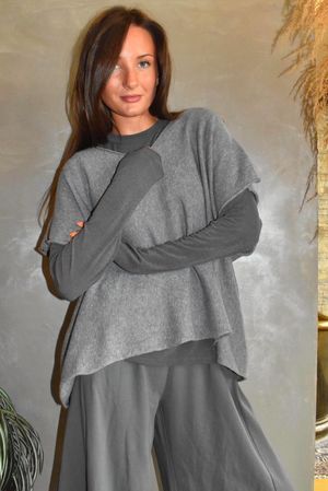 Conrad Cap Sleeve Tank Mid Grey Marl due 1 week 