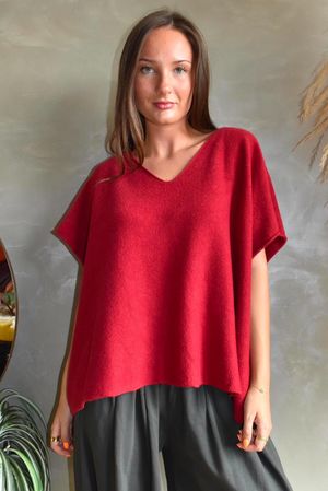 Conrad Cap Sleeve Tank Morello