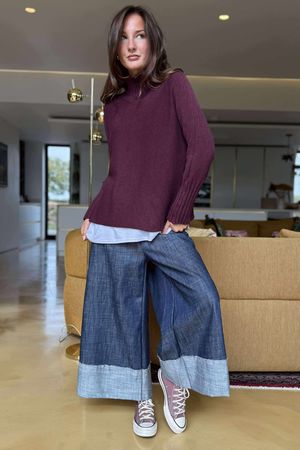 Conrad Classic Turtle Neck Knit Aubergine /15=