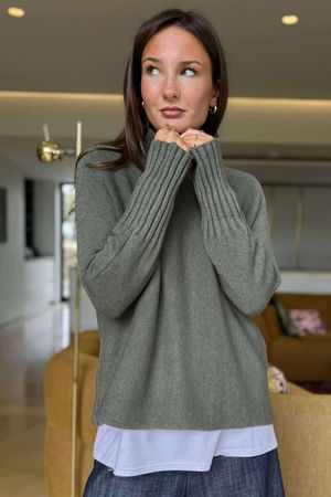 Conrad Classic Turtle Neck Knit Khaki /15=