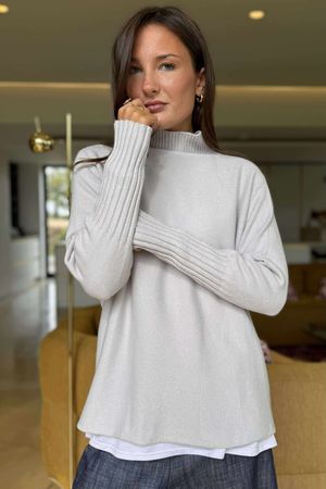 Conrad Classic Turtle Neck Knit Pearl /15=