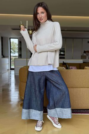 Conrad Classic Turtle Neck Knit Stone /15=