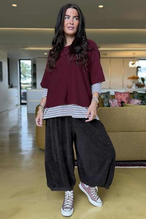 Conrad Layer Knit Burgundy