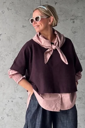 Conrad Layer Knit Deep Aubergine