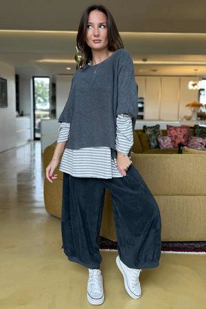 Conrad Layer Knit Dark Grey Marl