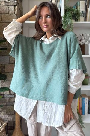 Conrad Layer Knit Deep Sage Marl
