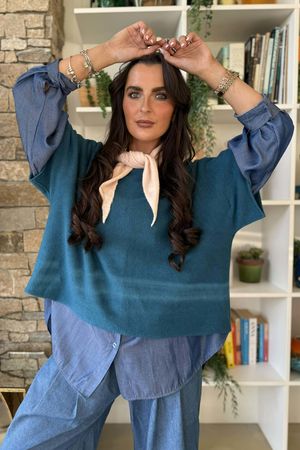 Conrad Layer Knit Deep Teal 