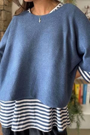 Conrad Layer Knit Denim Marl