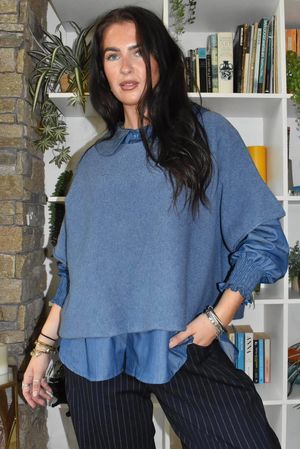 Conrad Layer Knit Dark Denim