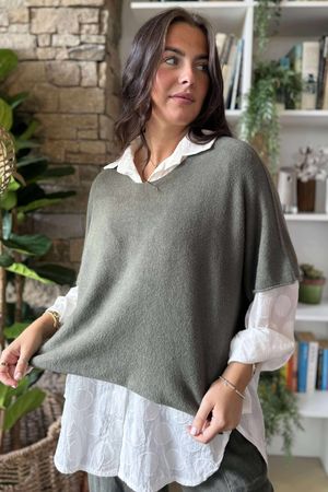 Conrad Layer Knit Khaki