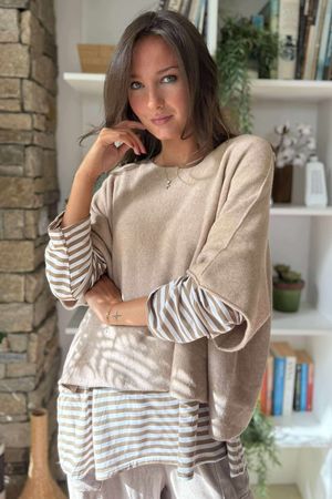 Conrad Layer Knit Oatmeal Marl