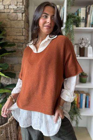 Conrad Layer Knit Rust