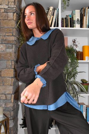 Conrad Round Neck Skim Knit Chocolate