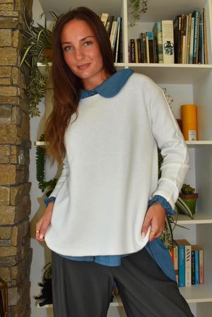 Conrad Round Neck Skim Knit Winter White