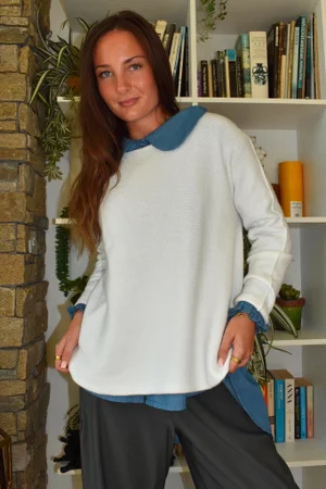 Conrad Round Neck Skim Knit Winter White