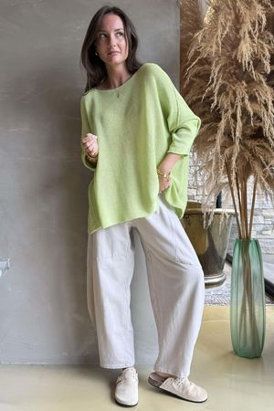 Conrad Slouch Cotton Knit Soft Lime 