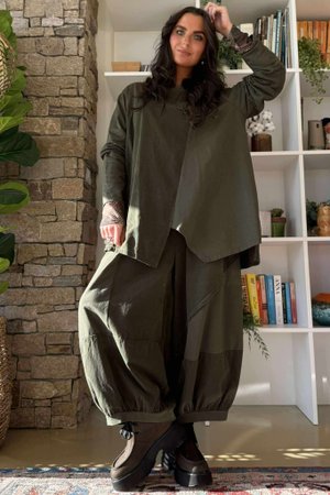 Cooper Needlecord Panel Top Deep Moss