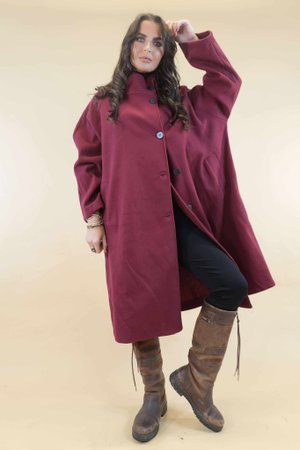 Dalton Funnel Coat Burgundy 