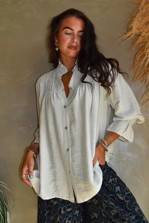Darcy Smock Blouse Pearl