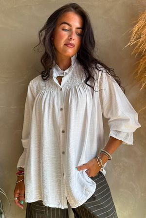 Darcy Smock Blouse White
