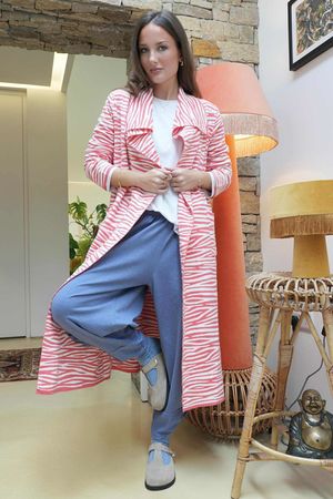 Darling Knit Trench Watermelon