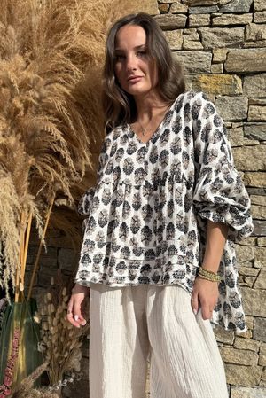 Daughter Of Ibiza Artist Smock Black & Earth