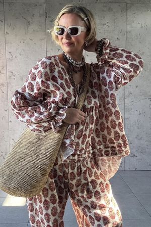 Daughter Of Ibiza Artist Smock Merlot & Mauve Pre order 10 days 