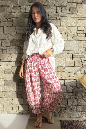 Daughter Of Ibiza Bloomer Pant Fuchsia & Marigold