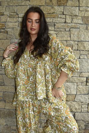 Daughter Of Ibiza Lovechild Artist Smock Olive & Marigold
