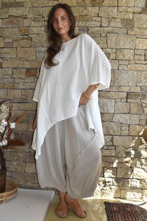Dusk Bubble Cotton Parachute Top Warm White