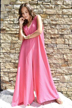 Eliza Palazzo Jumpsuit Hot Pink