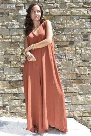 Eliza Palazzo Jumpsuit Rust
