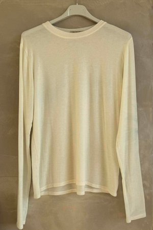 Essential Cashmere Blend Sheer Layering Top Ecru