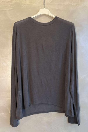 Essential Cashmere Blend Sheer Layering Top Graphite /14=